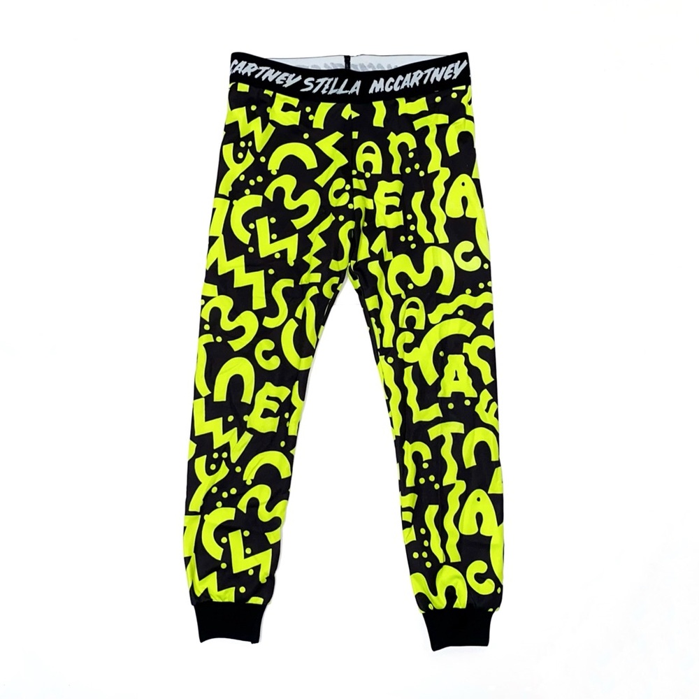 STELLA MCCARTNEY KIDS BLACK YELLOW LOGO PRINT JERSEY TOP PANTS tracksuit SET - Picture 6 of 12